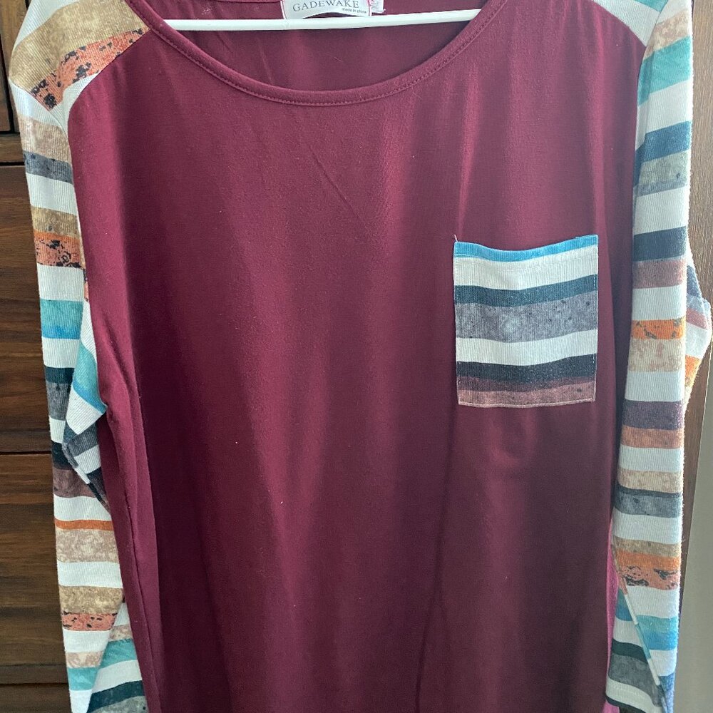 Striped long sleeve top